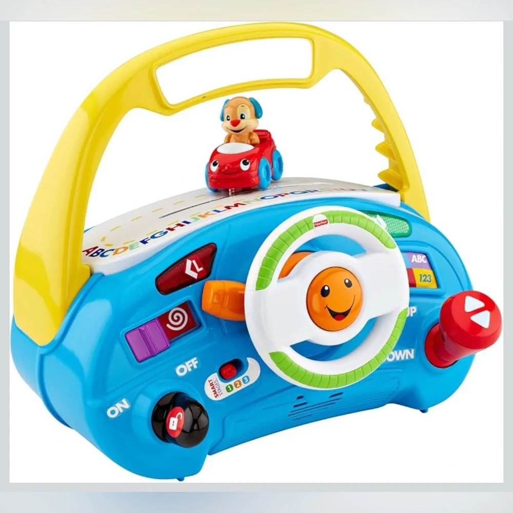 Fisher-Price Colorful Steering Wheel Toy - Blue, Yellow, Red